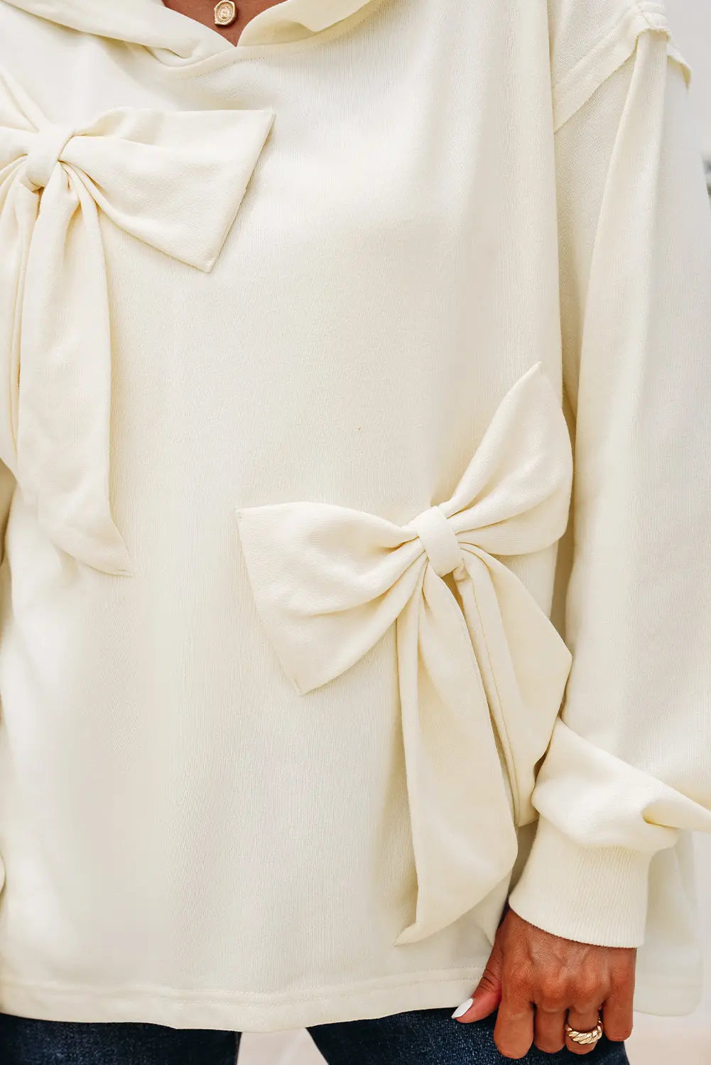 Raegwen Bow Detail Loose Hoodie
