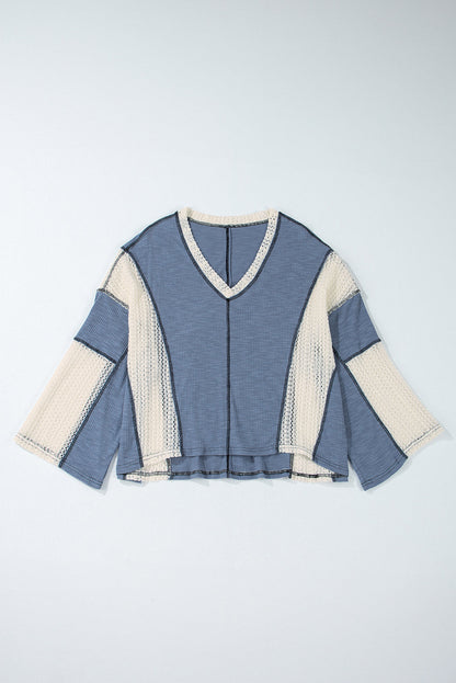 Ruby Crochet Detail Exposed Seam High Low Loose Top