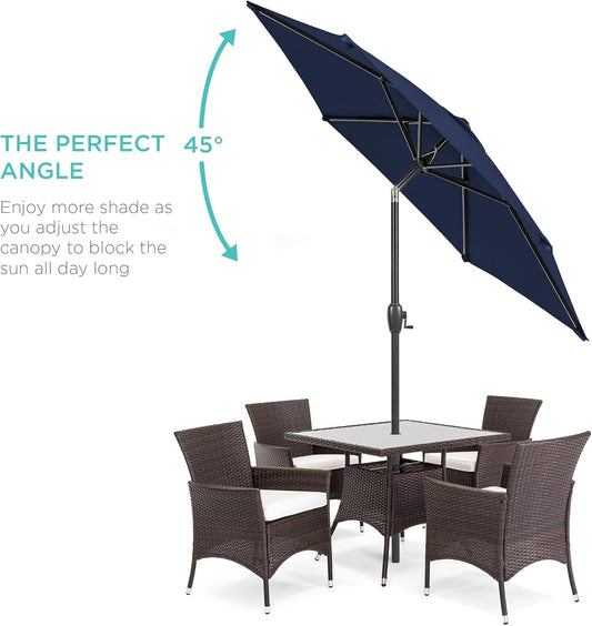 7.5ft Navy Patio Umbrella Tilt Crank Steel ShipItFurniture