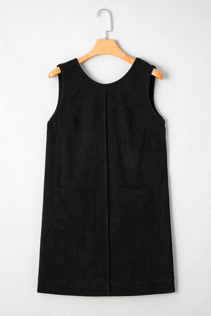 Emapia Corduroy Sleeveless Mini Dress