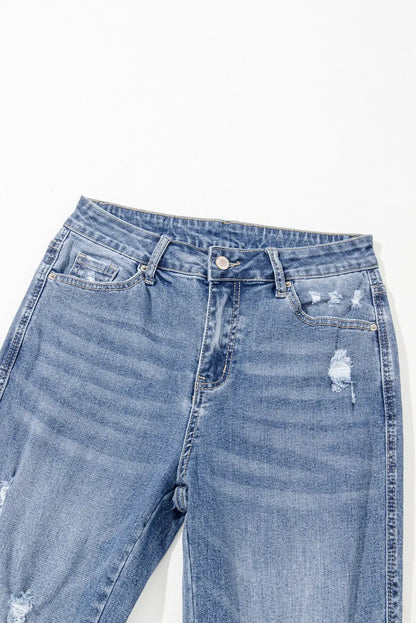 Laylani Distressed Hem Flared Jeans