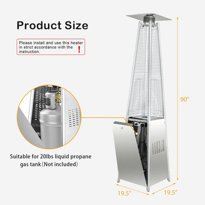 42000 BTU Pyramid Patio Heater with Wheels ShipItFurniture