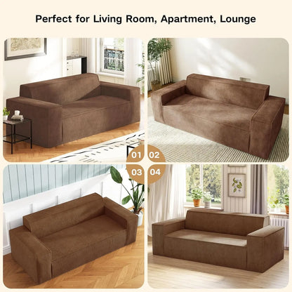 Sofa In A Box Memory Foam Brown Couch For Living Room ShipItFurniture