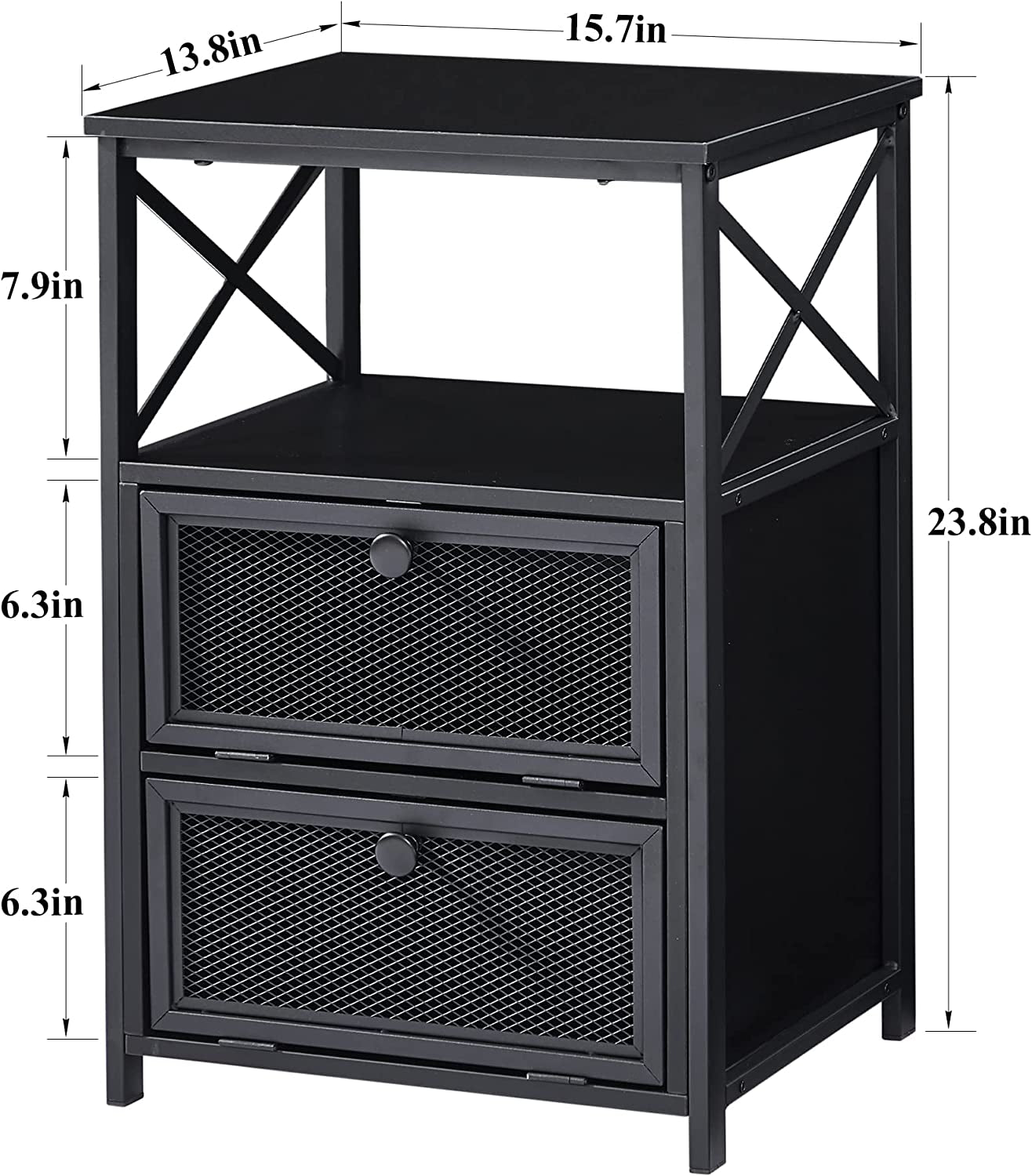 X-Design Retro Black Nightstand ShipItFurniture