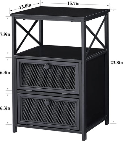X-Design Retro Black Nightstand ShipItFurniture