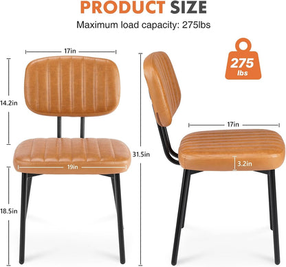 Brown Mid Century Modern Upholstered Dining Chair Set Of 4 ShipItFurniture