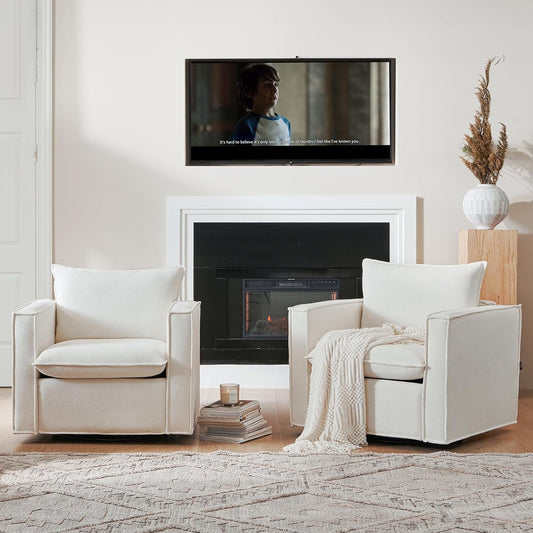 Beige 34 Inch Upholstered Accent Chair Modern Room ShipItFurniture