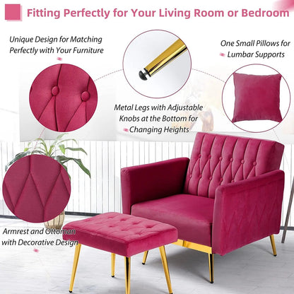 Accent Chair Recliner With Adjustable Armrests Fuchsia - Get it from Bo