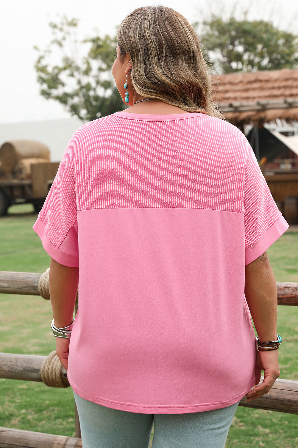 Morgan Plus Size Corded Pocketed Top Threaded Pear