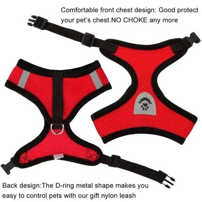 Adjustable Mesh Pet Harness with Leash, Polyester Vest Type Walking Strap for Small Medium Cats Dogs - Get it from Bo