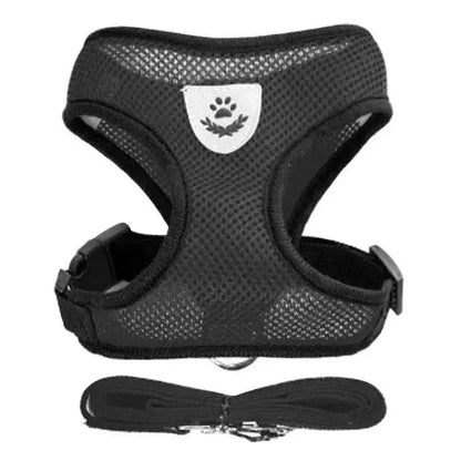 Adjustable Mesh Pet Harness with Leash, Polyester Vest Type Walking Strap for Small Medium Cats Dogs - Get it from Bo
