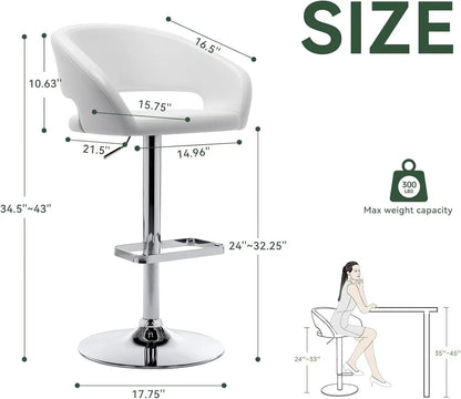 Adjustable Swivel Bar Stool with Arms and Footrest - Get it from Bo