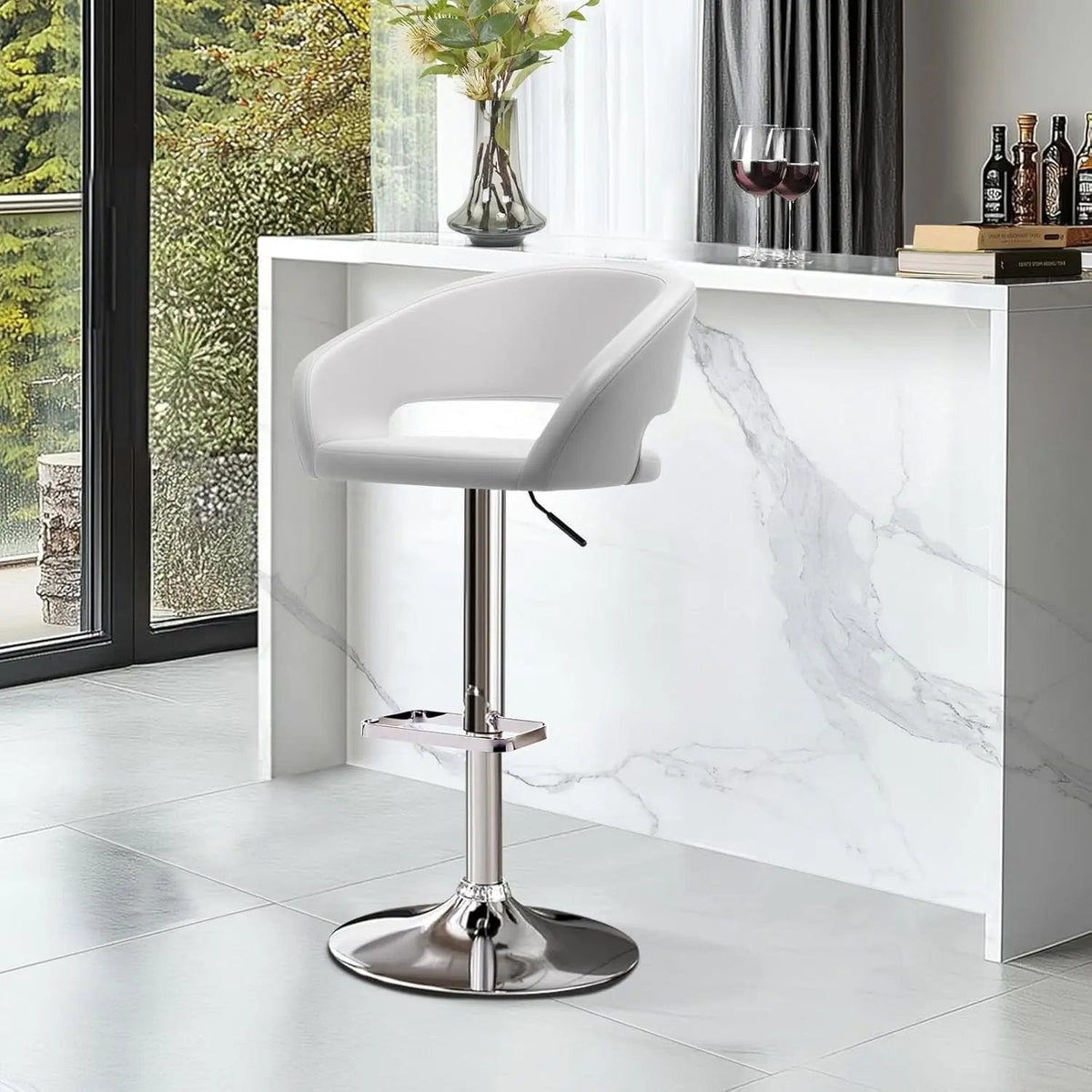 Adjustable Swivel Bar Stool with Arms and Footrest - Get it from Bo