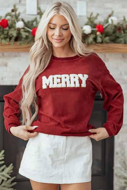 Yazara Graphic Corded Christmas Sweatshirt
