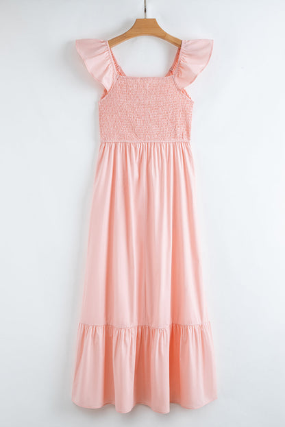 Ashlyn Flutter Sleeve Smocked Bodice Maxi Dress