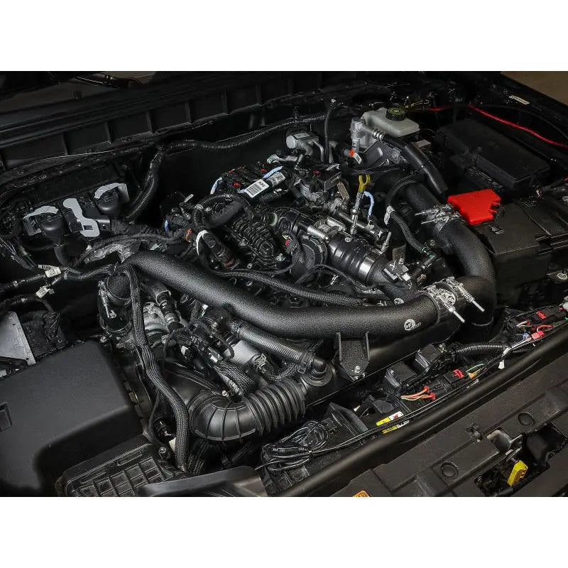 aFe 21-23 Ford Bronco V6-2.7Ltt BladeRunner Alum Hot &amp; Cold Charge Pipe Kit - Black - Get it from Bo