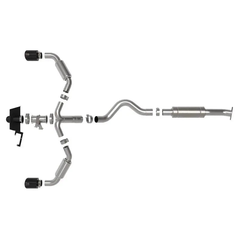 aFe 23-24 Toyota GR Corolla L3 1.6L (t) Gemini XV 3in to 2-1/2in Cat Back Exhaust w/ Black Tips - Get it from Bo