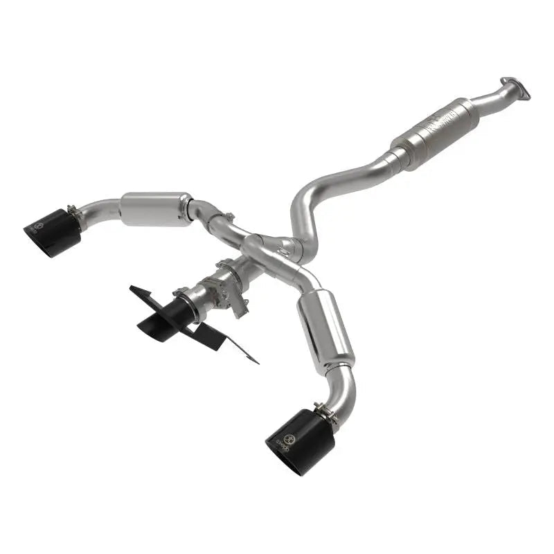 aFe 23-24 Toyota GR Corolla L3 1.6L (t) Gemini XV 3in to 2-1/2in Cat Back Exhaust w/ Black Tips - Get it from Bo