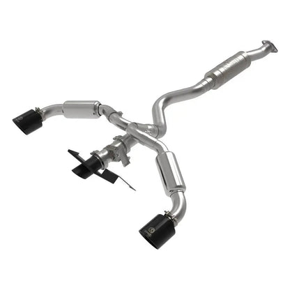 aFe 23-24 Toyota GR Corolla L3 1.6L (t) Gemini XV 3in to 2-1/2in Cat Back Exhaust w/ Black Tips - Get it from Bo