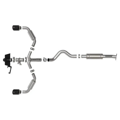 aFe 23-24 Toyota GR Corolla L3 1.6L (t) Gemini XV 3in to 2-1/2in Cat Back Exhaust w/ Black Tips NP Motorsports