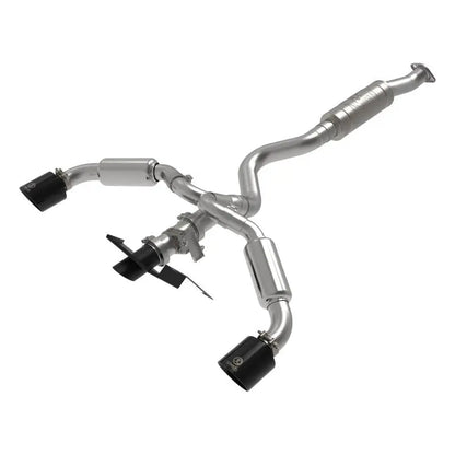 aFe 23-24 Toyota GR Corolla L3 1.6L (t) Gemini XV 3in to 2-1/2in Cat Back Exhaust w/ Black Tips NP Motorsports