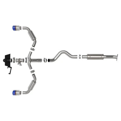 aFe 23-24 Toyota GR Corolla L3 1.6L (t) Gemini XV 3in to 2-1/2in Cat Back Exhaust w/ Blue Flame Tips - Get it from Bo