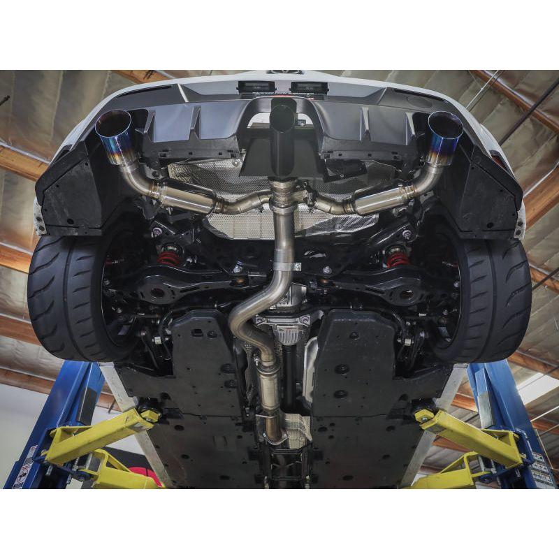 aFe 23-24 Toyota GR Corolla L3 1.6L (t) Gemini XV 3in to 2-1/2in Cat Back Exhaust w/ Blue Flame Tips NP Motorsports
