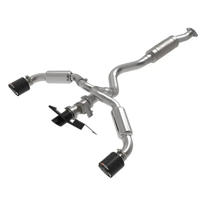 aFe 23-24 Toyota GR Corolla L3 1.6L (t) Gemini XV 3in to 2-1/2in CatBack Exhaust w/Carbon Fiber Tips NP Motorsports