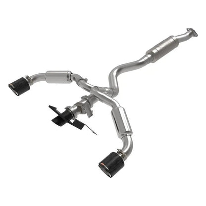 aFe 23-24 Toyota GR Corolla L3 1.6L (t) Gemini XV 3in to 2-1/2in CatBack Exhaust w/Carbon Fiber Tips - Get it from Bo