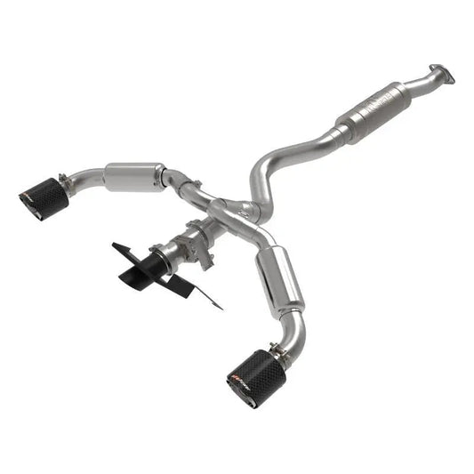 aFe 23-24 Toyota GR Corolla L3 1.6L (t) Gemini XV 3in to 2-1/2in CatBack Exhaust w/Carbon Fiber Tips - Get it from Bo