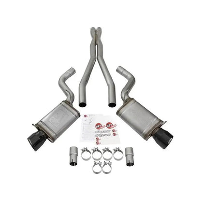 aFe Mach Force-Xp 3in CB Stainless Steel Dual Exhaust System w/ Black Tips 09-15 Cadillac CTS-V - Get it from Bo