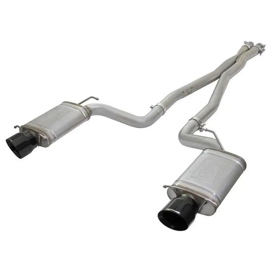 aFe Mach Force-Xp 3in CB Stainless Steel Dual Exhaust System w/ Black Tips 09-15 Cadillac CTS-V - Get it from Bo