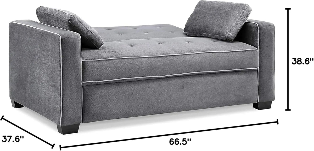 Ainsley Loveseat With Pull Out Sleeper Microfiber Charcoal - Get it from Bo