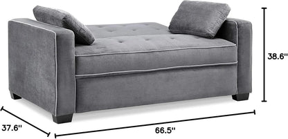 Ainsley Loveseat With Pull Out Sleeper Microfiber Charcoal - Get it from Bo