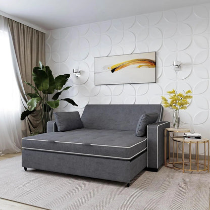 Ainsley Loveseat With Pull Out Sleeper Microfiber Charcoal - Get it from Bo