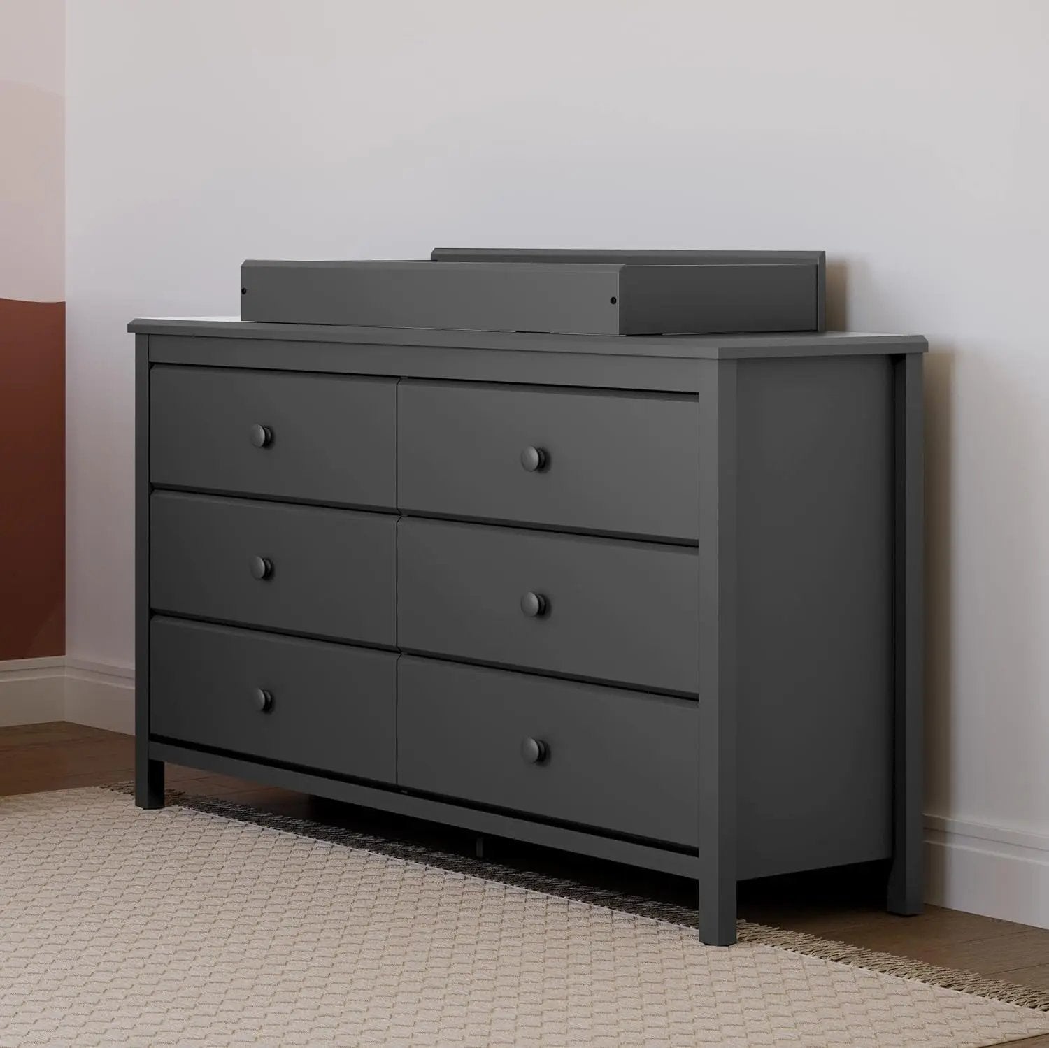 Alpine 6 Drawer Double Dresser (Gray) – GREENGUARD Gold Certified, Dresser for Nursery, 6 Drawer Dresser, Kids Dresser, Nursery Dresser Drawer Organizer, Chest of Drawers - Get it from Bo