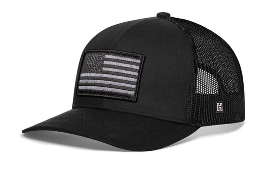 American Flag Trucker Hat | Black USA Tactical Snapback - Get it from Bo