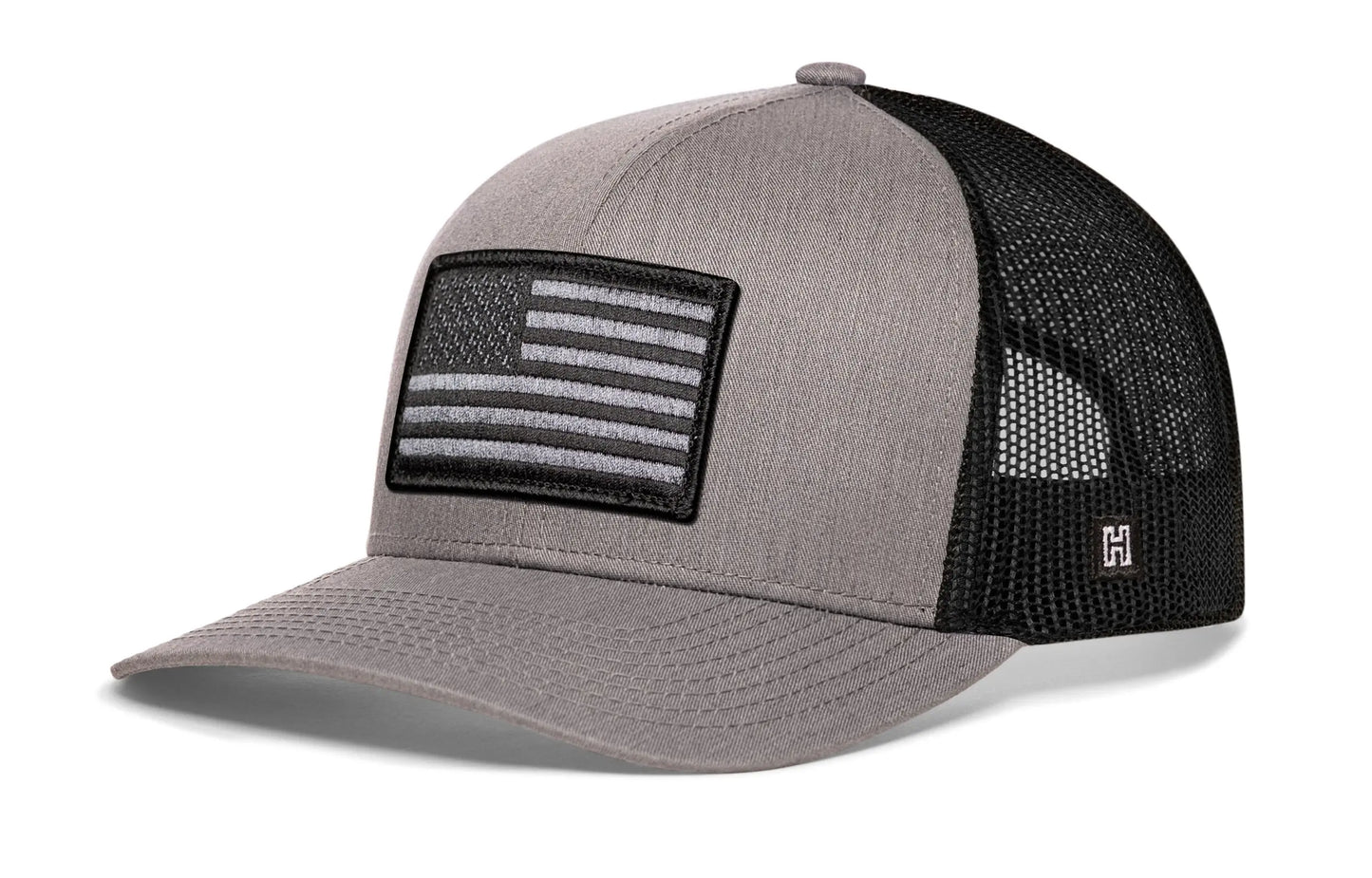 American Flag Trucker Hat  |  Black USA Tactical Snapback