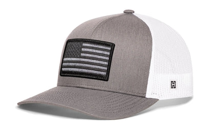 American Flag Trucker Hat  |  Black USA Tactical Snapback