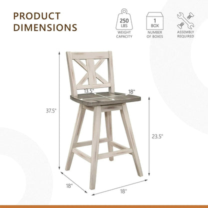 Amsonia Counter Height Swivel Barstool Set 2 White - Get it from Bo
