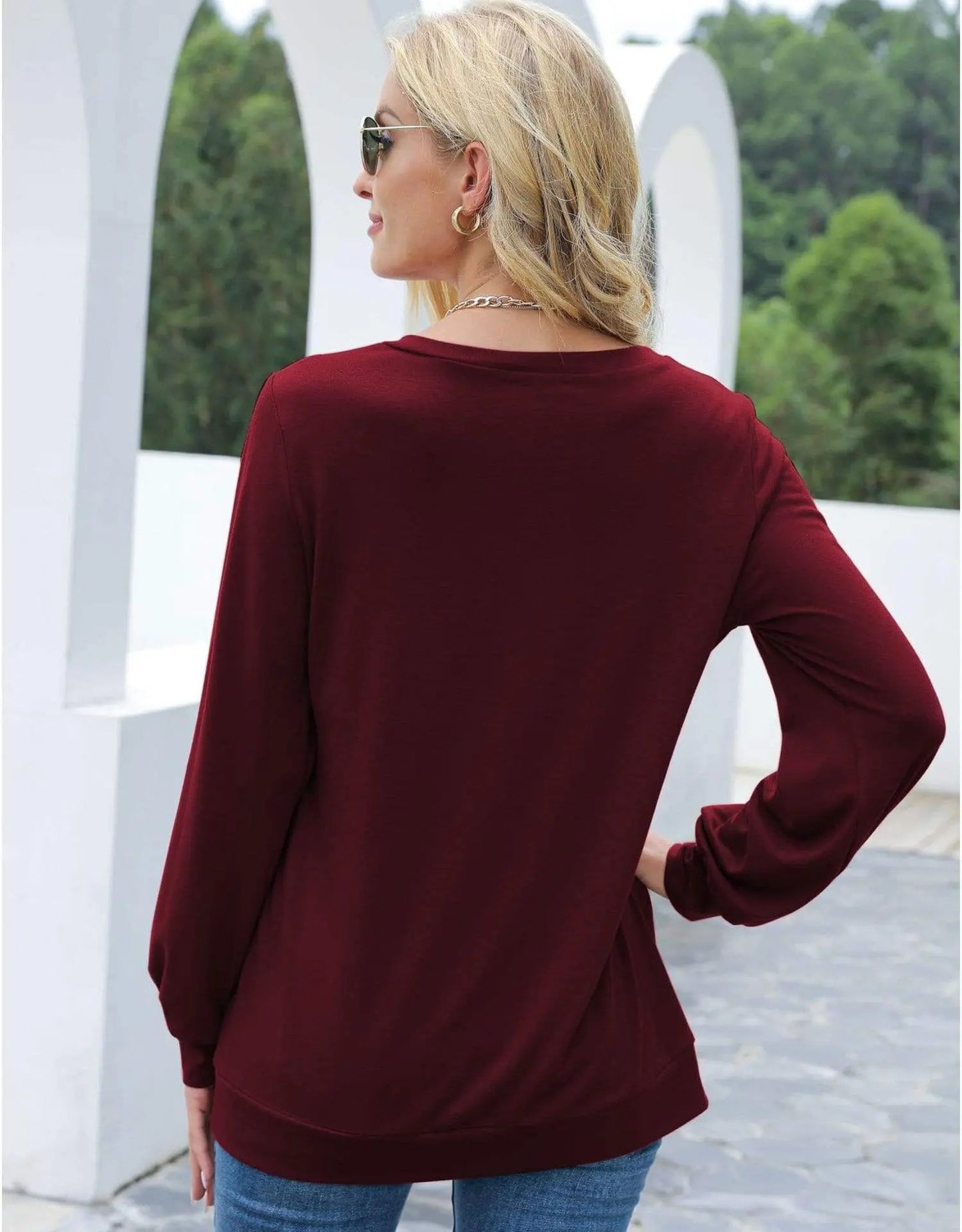 Cut Out Pullover Long Sleeve Anna-Kaci Wholesale