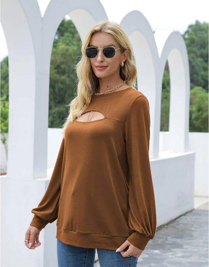 Cut Out Pullover Long Sleeve Anna-Kaci Wholesale