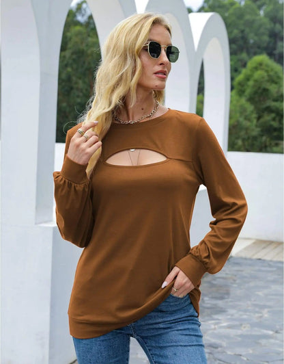 Cut Out Pullover Long Sleeve Anna-Kaci Wholesale