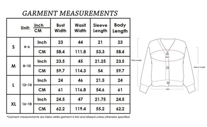Women Lantern Sleeve Cardigan Button Down Open Front Knit Sweater Coat