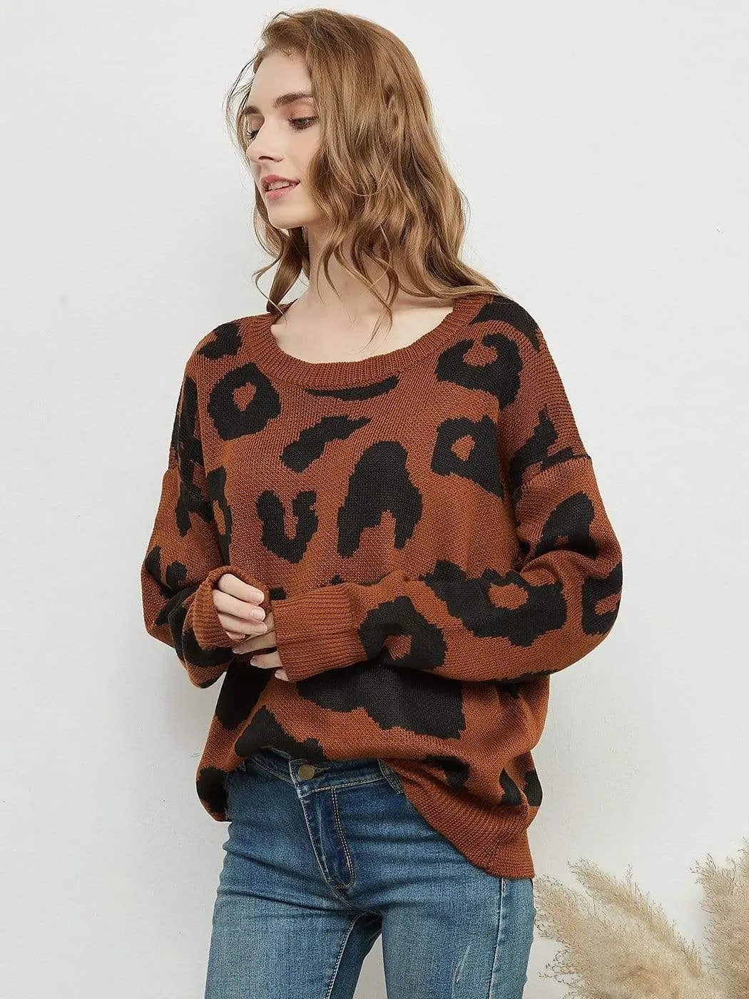 Leopard Print Sweater Anna-Kaci Wholesale