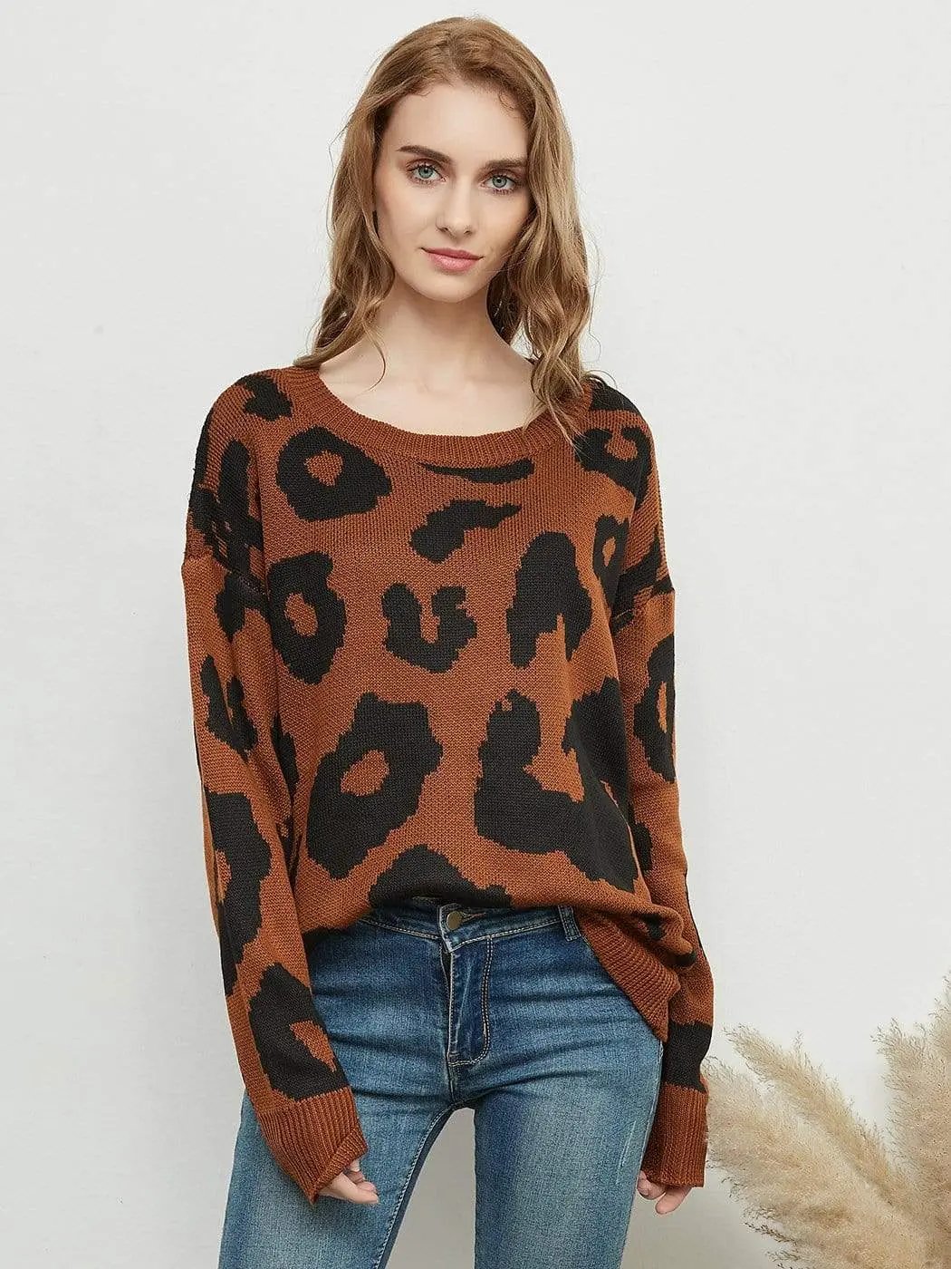 Leopard Print Sweater Anna-Kaci Wholesale