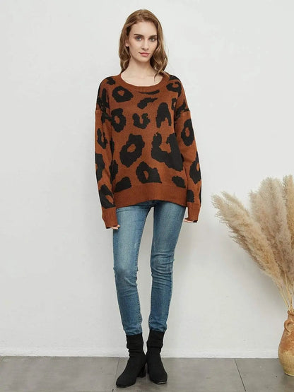 Leopard Print Sweater Anna-Kaci Wholesale