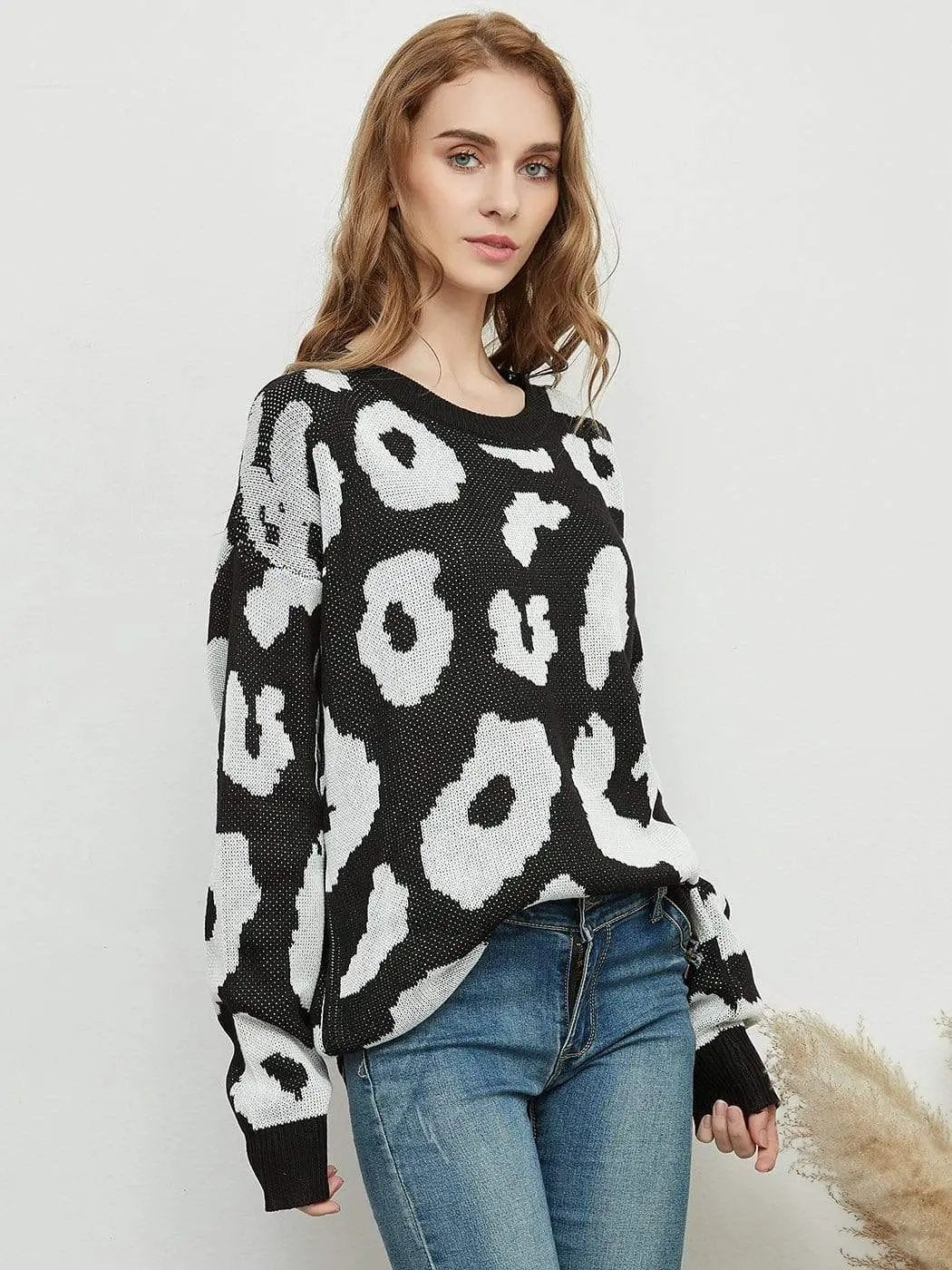 Leopard Print Sweater Anna-Kaci Wholesale
