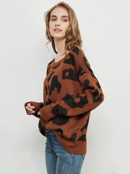 Leopard Print Sweater Anna-Kaci Wholesale