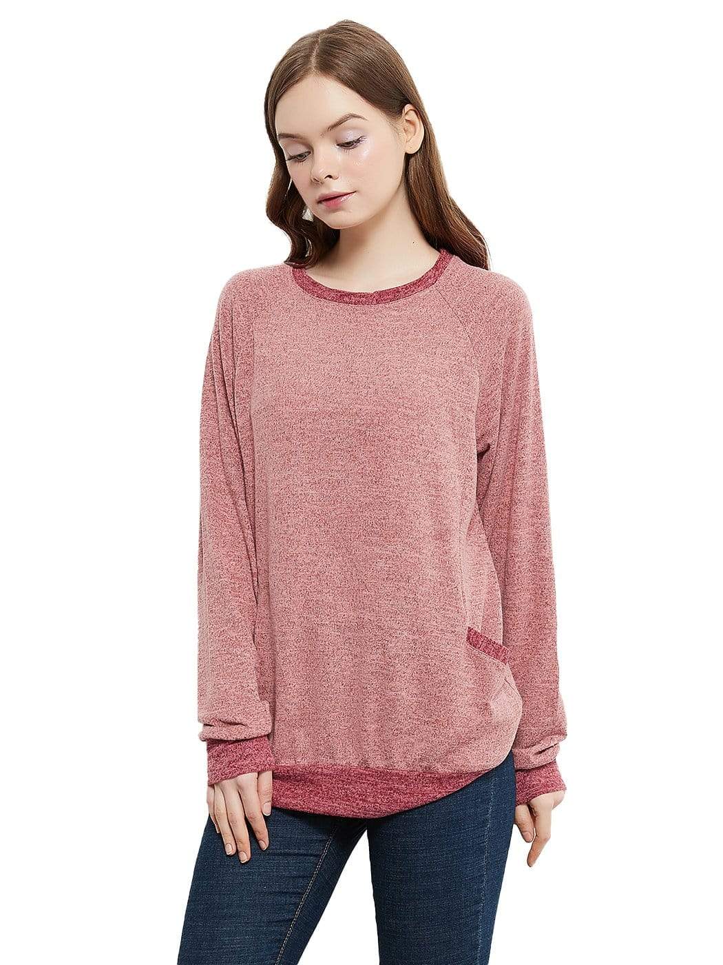Long Sleeve Pocket Front Pullover Anna-Kaci Wholesale